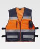 Chalecos reflectantes workteam tejido oxford ajustes laterales de poliéster azul marino naranja flúor para personalizar vista 1