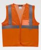 Chalecos reflectantes workteam alta visibilidad de poliéster naranja fluor para personalizar vista 1