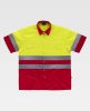 Camisas reflectantes workteam mc de poliéster rojo amarillo flúor para personalizar vista 1