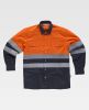 Camisas reflectantes workteam ml combinada cintas reflectant azul marino naranja flúor con publicidad vista 1