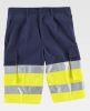 Pantalones reflectantes workteam bermuda combinada alta visibilid azul marino amarillo flúor con publicidad vista 1