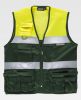 Chalecos reflectantes workteam tipo safari combinado de poliéster paramedic green fluo yellow para personalizar vista 1