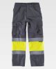 Pantalones reflectantes workteam combinado alta visibilidad , y dos bolsill gris amarillo fluor con publicidad vista 1