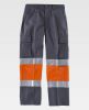 Pantalones reflectantes workteam combinado alta visibilidad , y dos bolsill gris naranja fluor con publicidad vista 1