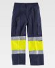 Pantalones reflectantes workteam combinado alta visibilidad , y dos bolsill azul marino amarillo flúor con publicidad vista 1