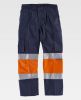 Pantalones reflectantes workteam combinado alta visibilidad , y dos bolsill azul marino naranja flúor con publicidad vista 1