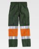 Pantalones reflectantes workteam combinado alta visibilidad , y dos bolsill verde botella naranja con publicidad vista 1