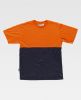 Camisetas reflectantes workteam mc combinada alta visibilid azul marino naranja flúor con publicidad vista 1