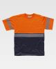 Camisetas reflectantes workteam combinada mc de poliéster azul marino naranja flúor para personalizar vista 1