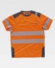Camisetas reflectantes workteam mc alta visibilidad combina gris naranja fluor con publicidad vista 1