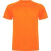 Camisetas técnicas roly montecarlo de poliéster naranja fluor con logo vista 1