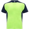 Camisetas técnicas roly bugatti de poliéster verde fluor marino con impresión vista 1