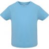 Camisetas manga corta roly baby de 100% algodón celeste para personalizar vista 1