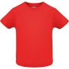 Camisetas manga corta roly baby de 100% algodón rojo para personalizar vista 1