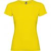 Camisetas manga corta roly jamaica mujer de 100% algodón amarillo con publicidad vista 1