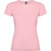 Camisetas manga corta roly jamaica mujer de 100% algodón rosa claro con publicidad vista 1