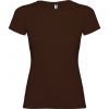 Camisetas manga corta roly jamaica mujer de 100% algodón chocolate con publicidad vista 1