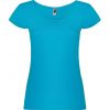 Camisetas manga corta roly guadalupe mujer de 100% algodón turquesa con logo vista 1