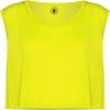 Camisetas manga corta roly mara mujer de poliéster amarillo fluor con publicidad vista 1