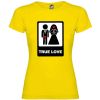 Camisetas despedida mujer para mujer con diseño true love especial 100% algodón amarillo con impresión vista 1