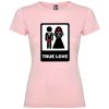 Camisetas despedida mujer para mujer con diseño true love especial 100% algodón rosa claro con impresión vista 1