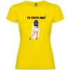 camiseta novia con zapatillas de despedida con foto troquelada amarillo vista 1