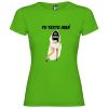 camiseta novia con zapatillas de despedida con foto troquelada verde hierba vista 1
