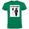 Camisetas despedida hombre de despedida en manga corta con diseño de novios bebes 100% algodón verde con impresión vista 1