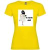 Camisetas despedida mujer de despedida de soltera novia a la fuga con tu foto 100% algodón amarillo con impresión vista 1