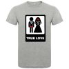 Camisetas despedida hombre de despedidas unisex con dibujo true love 100% algodón gris vigoré para personalizar vista 1