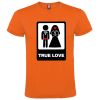 Camisetas despedida hombre de despedidas unisex con dibujo true love 100% algodón naranja para personalizar vista 1