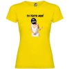 camiseta con estampación de novia con bate para mujer en versión sin fondo amarillo vista1