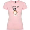 camiseta con estampación de novia con bate para mujer en versión sin fondo rosa vista1