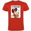 Camisetas despedida hombre para despedidas con diseño de globo y flor 100% algodón rojo para personalizar vista 1