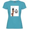 Camisetas despedida mujer de fiestas con tu foto diseño de conejita 100% algodón turquesa con impresión vista 1