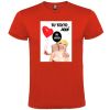 Camisetas despedida hombre para fiestas con diseño de muñeca hinchable y globo 100% algodón rojo con impresión vista 1