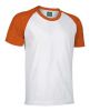 Camisetas manga corta valento caiman de algodon blanco naranja con logo vista 1
