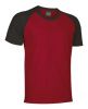 Camisetas manga corta valento caiman de algodon rojo negro con logo vista 1