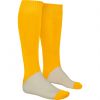 Equipaciones deportivas roly calcetas soccer de piel amarillo con publicidad vista 1