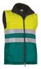 Chalecos reflectantes valento alta visibilidad con bolsillos de poliéster amarillo fluor verde estepa con logo vista 1