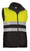 Chalecos reflectantes valento alta visibilidad con bolsillos de poliéster amarillo fluor negro con logo vista 1