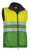 Chalecos reflectantes valento alta visibilidad con bolsillos de poliéster amarillo fluor verde primavera con logo vista 1