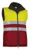 Chalecos reflectantes valento alta visibilidad con bolsillos de poliéster amarillo fluor rojo con logo vista 1