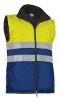 Chalecos reflectantes valento alta visibilidad con bolsillos de poliéster amarillo flúor azulina con logo vista 1