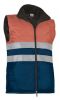 Chalecos reflectantes valento alta visibilidad con bolsillos de poliéster naranja flúor azul marino con logo vista 1