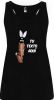 camiseta de tirantes de despedida para mujer en color con diseño de conejita negro con logo vista 1