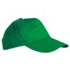 Gorras serigrafiadas roly basica de algodon verde con publicidad vista 1