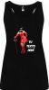 camiseta de tirantes de despedida para mujer en color con diseño de diablesa negro con logo vista 1