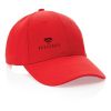 gorra impact 6 paneles 280gr de algodón reciclado rojo vista2