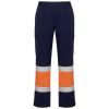 Pantalones reflectantes roly soan de algodon azul marino naranja flúor con impresión vista 1